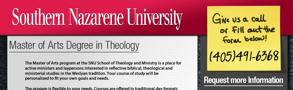 Southern Nazarene University - Master of Arts in Theology