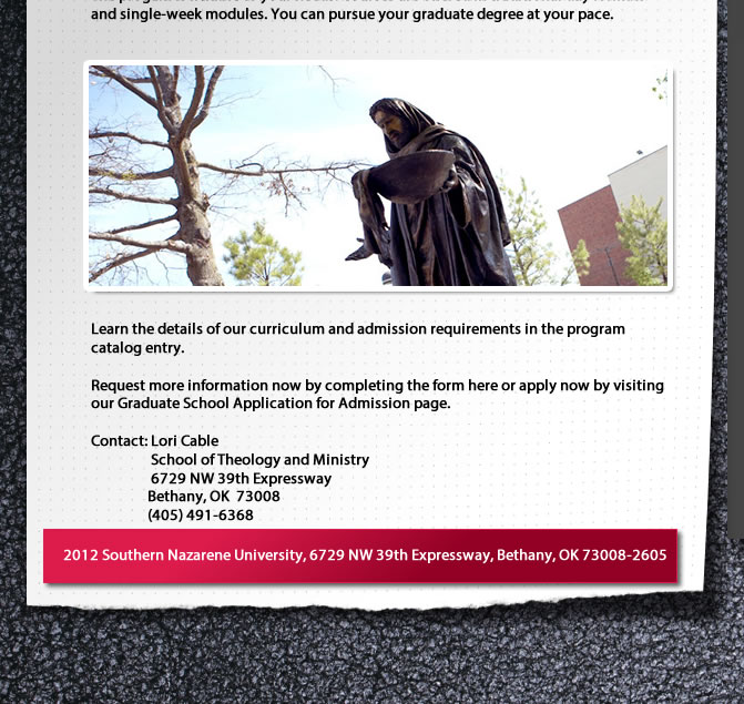 Southern Nazarene University - Master of Arts in Theology
